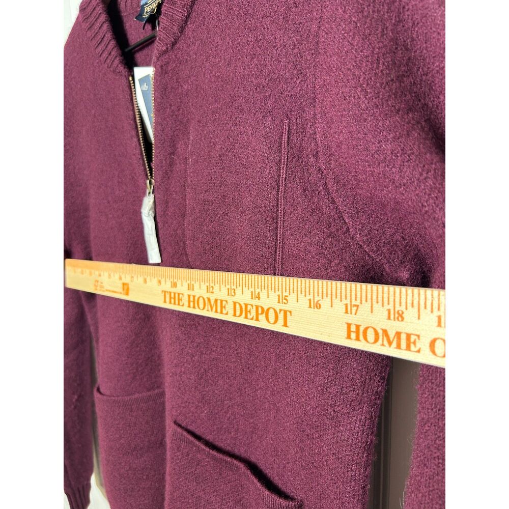NWT Pendleton 100% Merino Wool Full Zip Knit Cardigan Sweater Burgundy - Picture 7 of 12